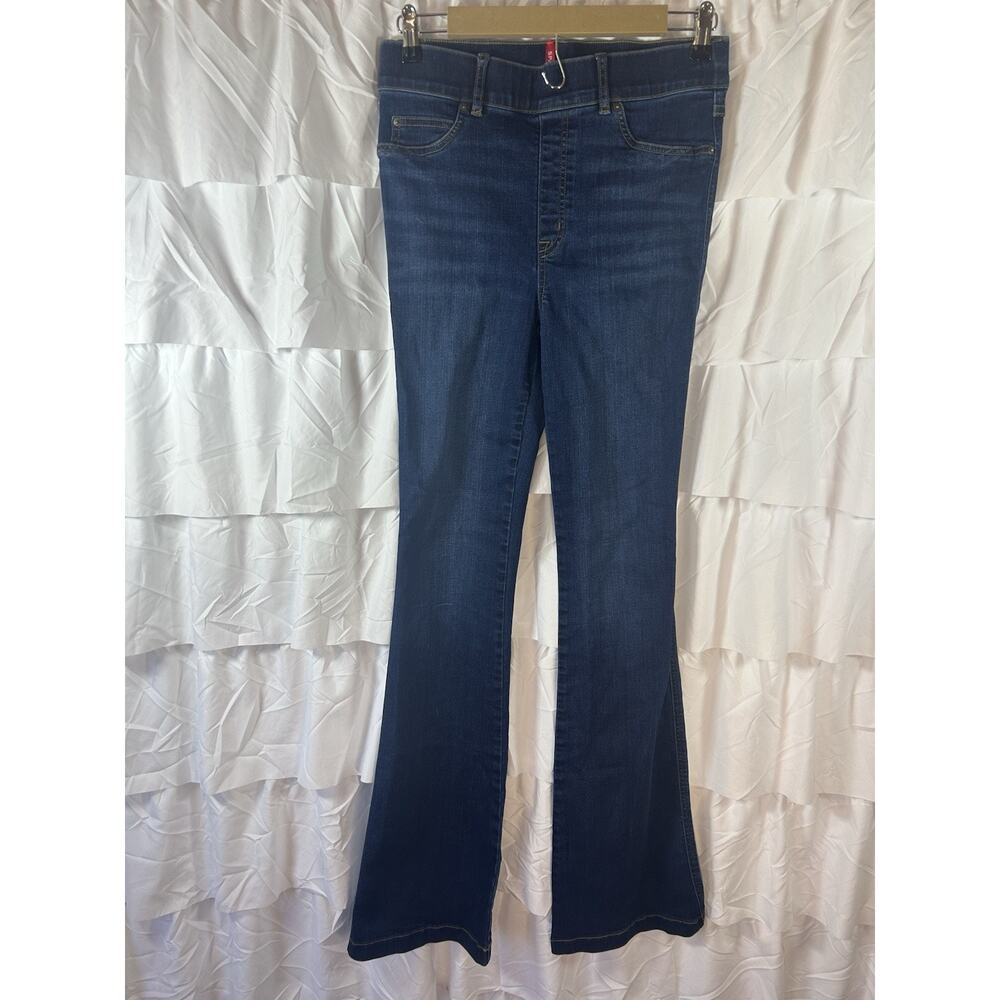Spanx Jeans womens size Medium blue Flare Bootcut Pull On Stretch 29 x 35